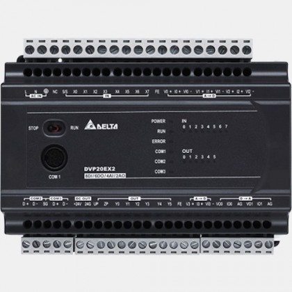 Sterownik PLC 8 wejść i 6 wyjść NPN DVP20EX200T Delta Electronics